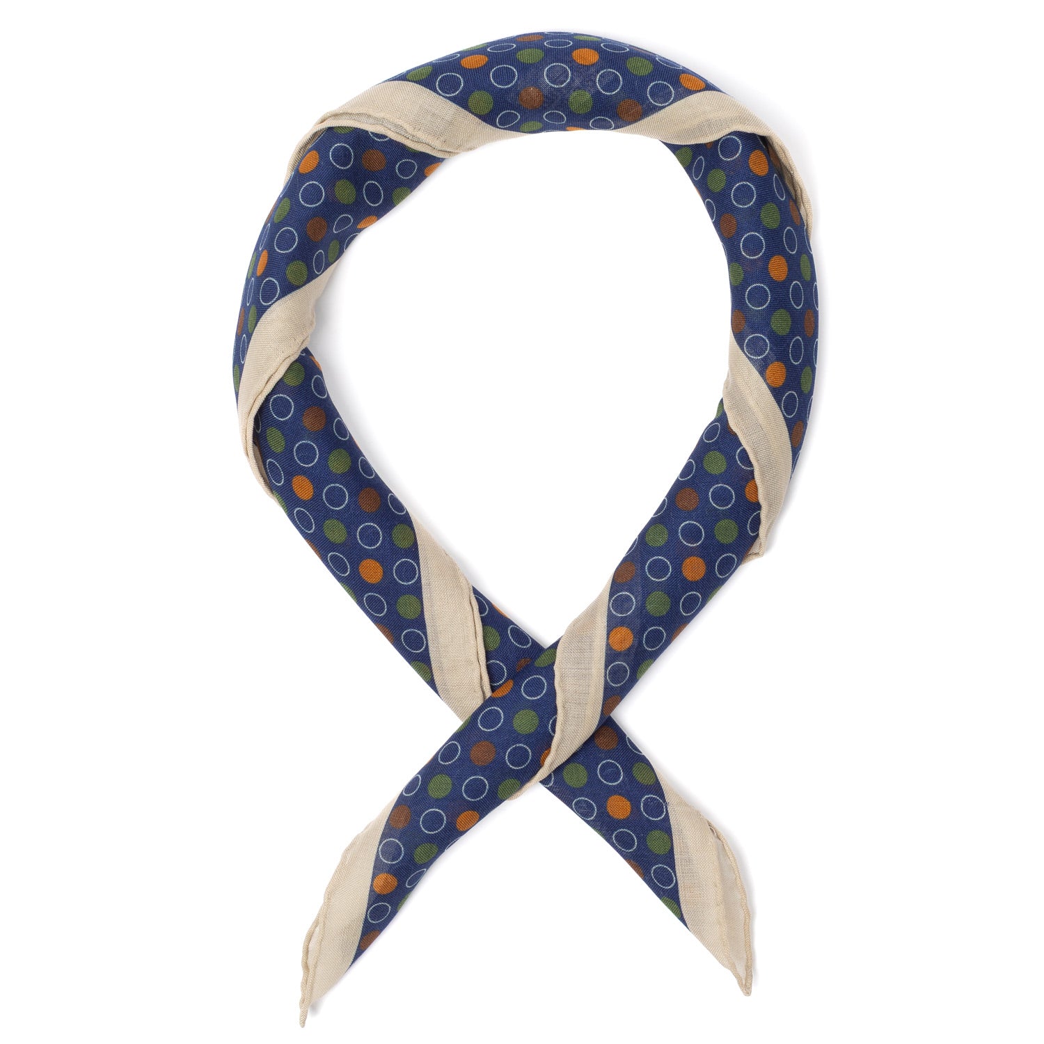 Bandana "Palline e Cerchi" aus Wolle & Seide - Handrolliert